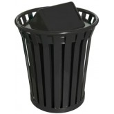 WITT Wydman Collection Outdoor Waste Receptacle with Swing Top - 36 Gallon, Black